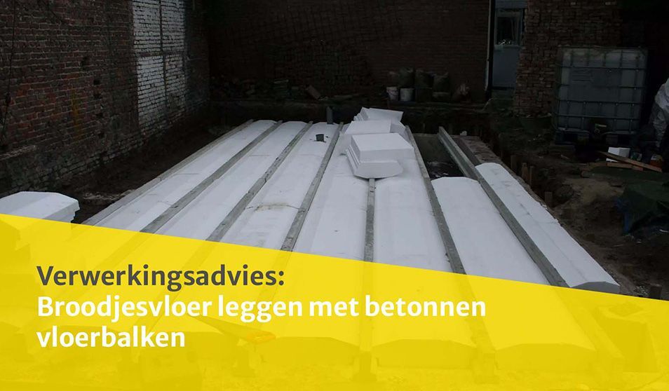 Broodjesvloer leggen met betonnen vloerbalken