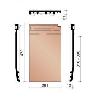 Koramic Actua 10 EB Pan Zonder Zijsluiting - Zwart Edel-Engobe (745)