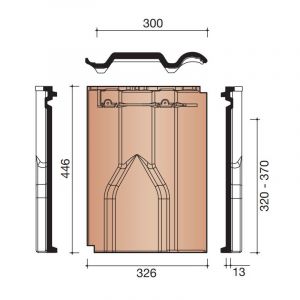 Koramic Modula Ventilatiepan - Natuurrood+ (652)