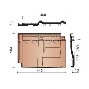 Koramic Tuile du Nord Opalys Ventilatiepan - Antraciet Engobe (736)