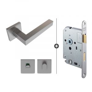 Skantrae Hang- en Sluitwerkpakket Squared 20 Regular - Vrij- en Bezetslot - RVS (2062) pakket