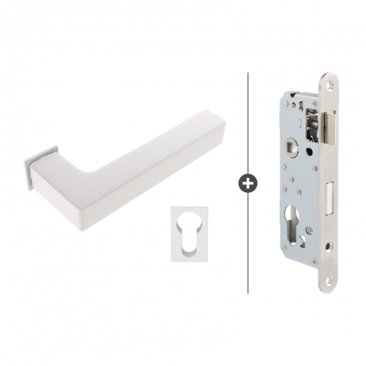 Skantrae Hang- en Sluitwerkpakket Squared 20 Minimal - Cilinderslot - Wit (834) 