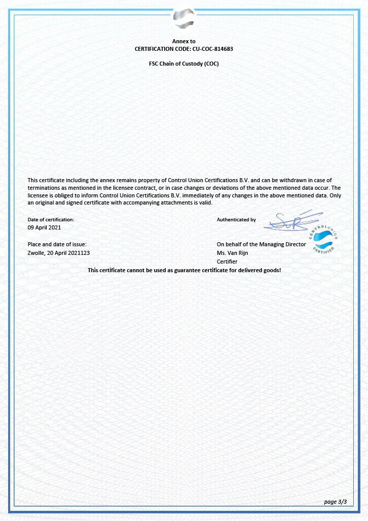 FSC certificaat pagina 3