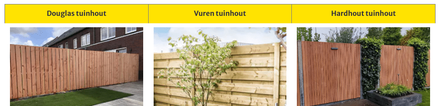 Verschillende tuinhout soorten op voorraad!