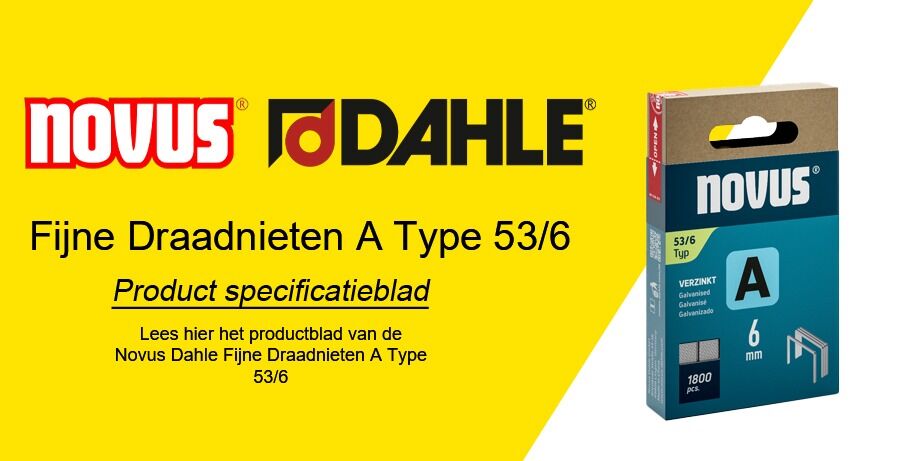 Novus Dahle Fijne Draadnieten A Type 53/6 Productblad
