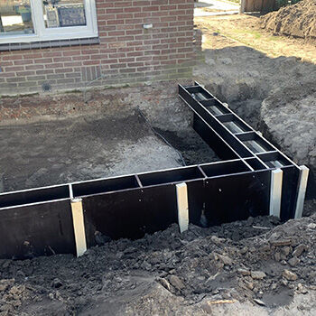 Funderingsbekisting van hout